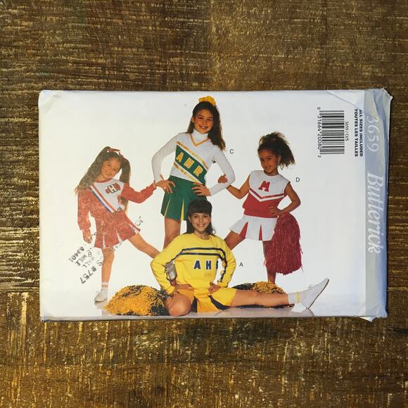 Butterick 3659 Sewing Pattern Costume Girls Toddler Cheerleader Cheer 4-14 UNCUT - Picture 1 of 3